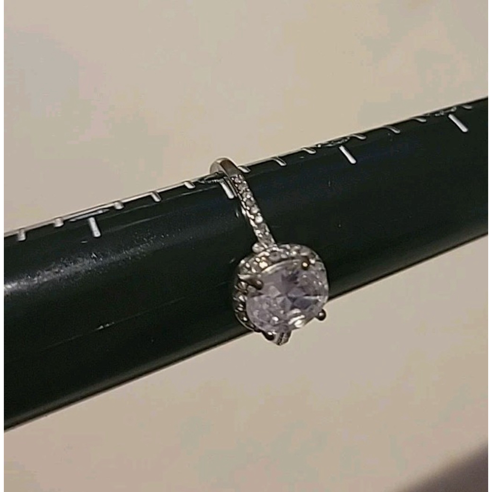 Vintage IBB CN 925 Round Cut CZ Halo Ring Size 10
